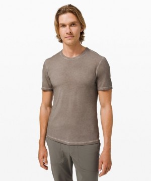 Lululemon 5 Year Basic Tee Sun Wash Grises Oscuro Naranjas Azules | 549038HAR