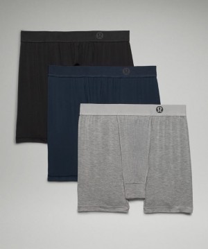 Lululemon AIM Boxer 3 Pack Negros Grises Azul Marino | 927068NZR