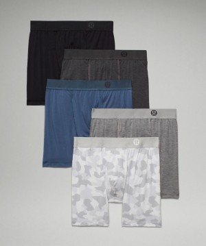Lululemon AIM Boxer 5 Pack Grises Oscuro Negros Grises Camuflados Blancos | 328156SDB