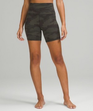 Lululemon Align HR Short 6 Camuflados Verde Oliva Oscuro Multicolor | 378425AFB