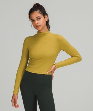 Lululemon All Aligned Mock Neck Long Sleeve Dorados | 594826QWN