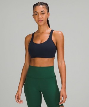 Lululemon All Powered Up Bra Medium Support, A Azul Marino | 489615RTN