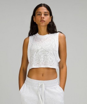 Lululemon All Yours Crop Tank Top Veil Blancos | 435862ZAY