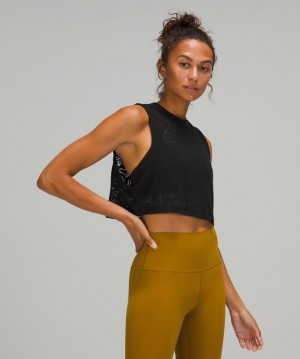 Lululemon All Yours Crop Tank Top Veil Negros | 716948CJI