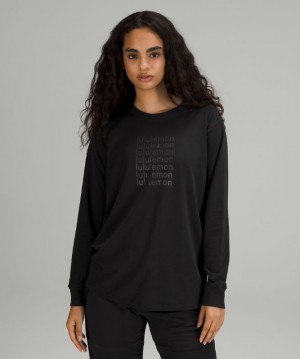 Lululemon All Yours Graphic Long Sleeve Shirt Negros | 830567CBN