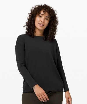 Lululemon Back in Action Long Sleeve Negros | 085912XJM