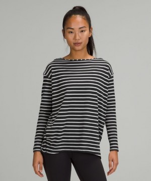Lululemon Back in Action Long Sleeve Negros | 068734HQL
