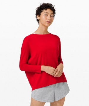 Lululemon Back in Action Long Sleeve Rojos Oscuro | 043859WPA