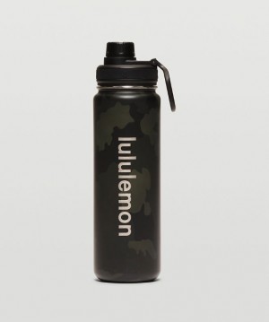 Lululemon Back to Life Sport Bottle 24oz Camuflados Verde Oliva Oscuro Multicolor Negros | 482039NOR