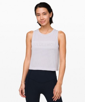 Lululemon Breeze By Muscle Crop Tank Plateados Morados Plateados Morados | 142086KSR