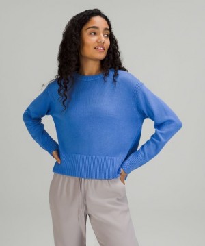 Lululemon Cashlu Boxy Crewneck Sweater Azules | 406715AIT