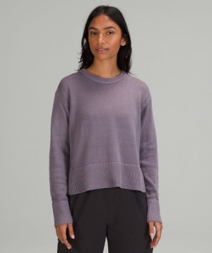 Lululemon Cashlu Boxy Crewneck Sweater Lavanda | 672538HJP