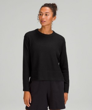 Lululemon Cashlu Boxy Crewneck Sweater Negros | 580932RSO