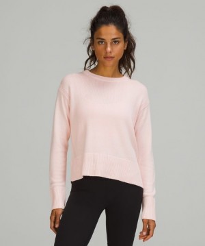 Lululemon Cashlu Boxy Crewneck Sweater Rosas Blancos | 753028QKJ