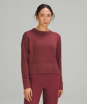 Lululemon Cashlu Boxy Crewneck Sweater Vino | 789456AXM