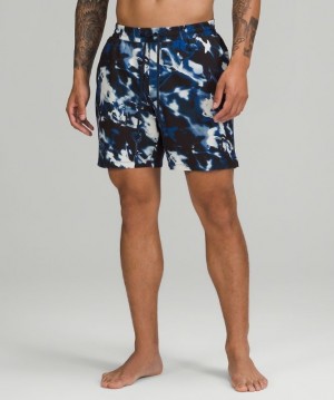 Lululemon Channel Cross Short 7 Azul Marino Multicolor | 187362GIP