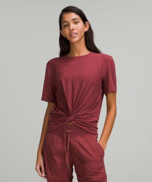 Lululemon Crescent T-Shirt Vino | 067129MJL