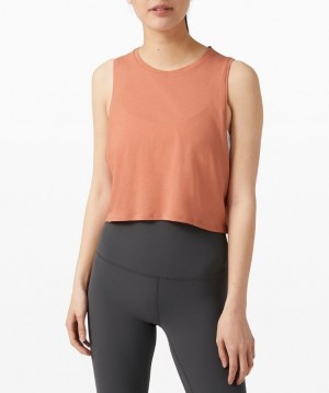 Lululemon Cut Back Crop Tank Coral | 847069FBD