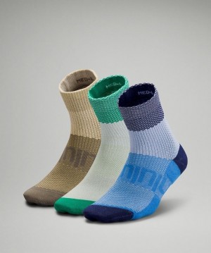 Lululemon Daily Stride Mid-Crew Sock 3 Pack Sparkle Azules Verde Menta | 463529SXD