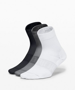 Lululemon Daily Stride Mid Crew Sock 3 Pack Blancos Grises Negros | 519028TQW