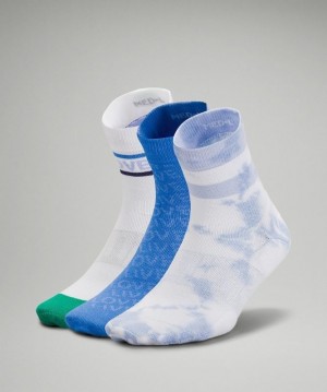 Lululemon Daily Stride Mid Crew Sock 3 Pack Azules Multicolor Azules Beige | 342867UDG