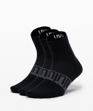 Lululemon Daily Stride Mid Crew Sock 3 Pack Negros | 871093IGC