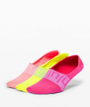 Lululemon Daily Stride No Show Sock 3 Pack Rosas Amarillos | 819764PBA