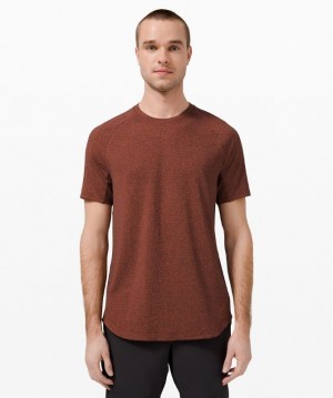 Lululemon Drysense Training Short Sleeve Shirt Negros Naranjas | 674125SRH