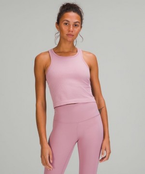 Lululemon Ebb to Street RB Crop Tank Rosas Grises Marrom | 817425UIH