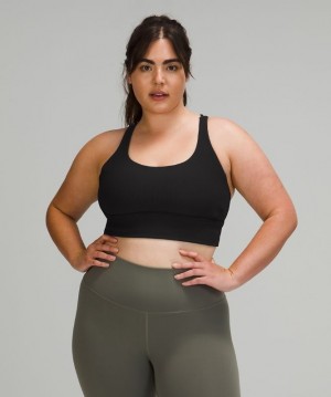 Lululemon Energy Bra Long Line Rib Negros | 594310RMO