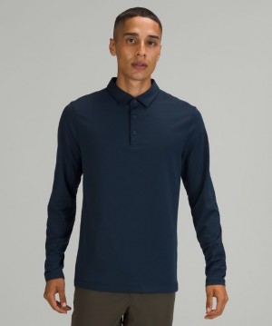 Lululemon Evolution Long Sleeve Polo Shirt Azul Marino | 672159GVB