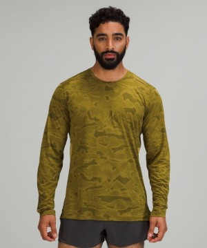 Lululemon Fast and Free LS Camuflados Dorados Verdes | 761249NTP