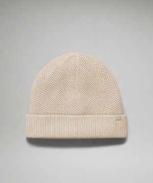 Lululemon Fleece-Lined Knit Beanie Beige | 962710MIE