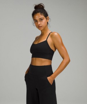 Lululemon Flow Y Bra Long Line Nulu Negros | 206743PVW