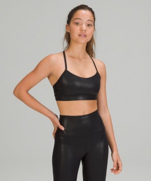 Lululemon Flow Y Nulu Bra Shine Light Support Negros | 641793WIF