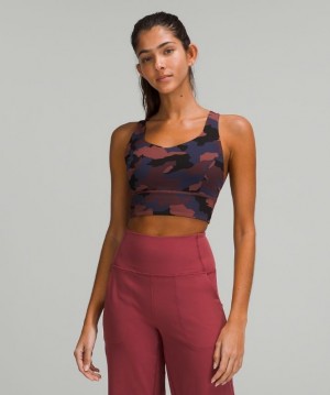 Lululemon Free to Be Serene Bra Longline Light Support, C/D Cup Camuflados Rojos Multicolor | 049356OBF