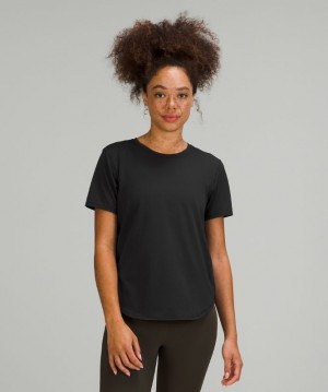 Lululemon High Neck Running and Training T-Shirt Negros | 649152AYU