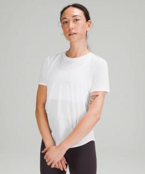 Lululemon High Neck Running and Training T-Shirt Blancos | 250368PYN