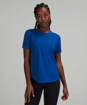 Lululemon High Neck Running and Training T-Shirt Azules | 106543PWE