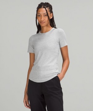 Lululemon Hold Tight Short Sleeve Grises Claro | 042597FDG