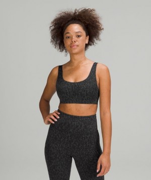Lululemon In Alignment Straight-Strap Bra A/B Leopardo Camuflados Negros Multicolor | 893671VLR