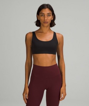Lululemon In Alignment Straight Strap Bra Light Support Negros | 684032UVJ