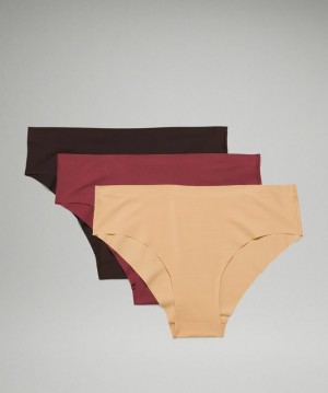 Lululemon InvisiWear Cheeky Bikini 3 Pack Vino Marrom | 592718IYJ
