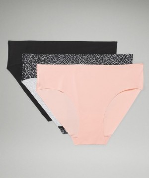 Lululemon InvisiWear Mid-Rise Bikini Underwear 3 Pack Negros Rosas Blancos Negros | 039724TOY
