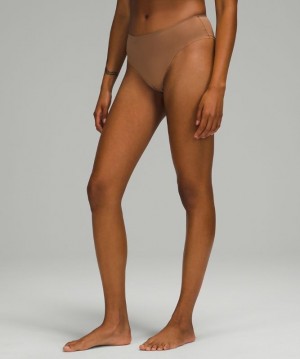 Lululemon InvisiWear Mid-Rise Cheeky Bikini Underwear Marrom | 539702YXR