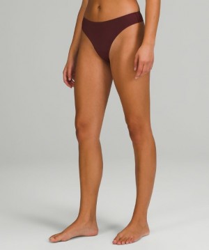 Lululemon InvisiWear Mid-Rise Thong Underwear Rojos Vino | 763581CTY