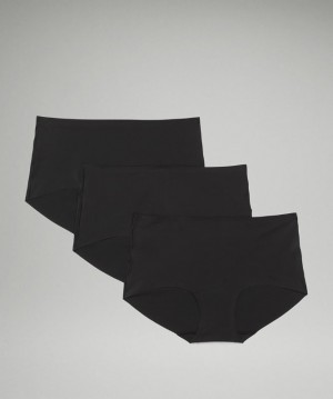 Lululemon InvisiWear Mid Rise Boyshort Underwear 3 Pack Negros | 590234HFT