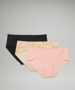 Lululemon InvisiWear Mid Rise Hipster Underwear 3 Pack Camuflados Marrom Multicolor Rosas Blancos Negros | 972450NHS