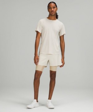 Lululemon Lab Run Short 8 Beige Blancos | 870513LQH