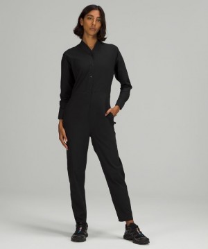 Lululemon Lab Woven Long Sleeve Jumpsuit Negros | 298034PLI